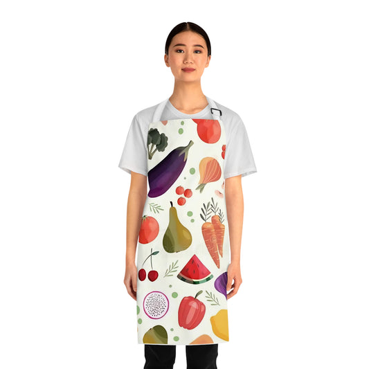 Vibrant Vegetable Apron, Colorful Cooking Apron, Chef Gift, Kitchen Decor, Holiday Cooking Outfit, Foodie Gift